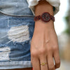 Prepare for compliments with this simple clean Dark Cherry colored soul soothing Wood Watch.  Shop Now