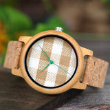 Prepare for questions and compliment sporting this unique fabric faced Cork Band Wood Watch Shop Now