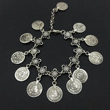 Antique Silver Coin Anklet