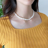 •	Beautiful irregular freshwater pearl choker allowing you to layer other necklaces effortlessly or enjoy class alone…  •	14” extended to 18” for a beautiful comfortable fit •	Timeless class unmatched  •	Prepare for compliments! 