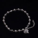 •	Beautifully crafted anklet rarely seen •	Beautiful Antique Silver plating •	Exceptional Quality •	Sexy Foot Fashion with beautiful daisy flowers and a dangling heart •	Metal / Lead Free  •	Approx. 8.5” length to comfortably fit the ankle 