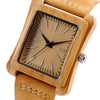 Prepare for compliments with this simple clean caramel colored leather band bamboo watch.  Shop Now