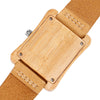 Prepare for compliments with this simple clean caramel colored leather band bamboo watch.  Shop Now