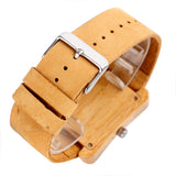 Prepare for compliments with this simple clean caramel colored leather band bamboo watch.  Shop Now