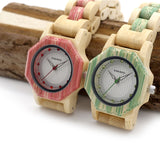 Fresh light and lively natural Bamboo Watch w/gorgeous Gemstone detail Shop TomLew Watch Collection Now