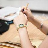 Fresh light and lively natural Bamboo Watch w/gorgeous Gemstone detail Shop TomLew Watch Collection Now