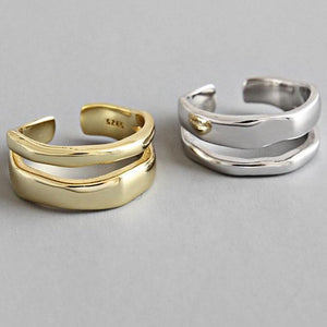 •	Simple, classic, and gorgeous double strip shaped gold or silver ring •	18k Gold plated sterling silver or Polished Sterling Silver to look great with any outfit or occasion  •	Adjustable for a comfortable fit •	Superb quality •	Prepare for compliments