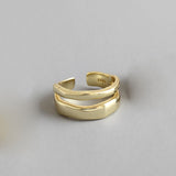 •	Simple, classic, and gorgeous double strip shaped gold or silver ring •	18k Gold plated sterling silver or Polished Sterling Silver to look great with any outfit or occasion  •	Adjustable for a comfortable fit •	Superb quality •	Prepare for compliments