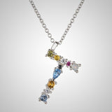 •	Stunning jewel letter pendant set in 18k gold, platinum plated, or get both… •	18” Princess length chain with beautiful zircon jewel letter charm •	Adjustable 3” extension at the closure for maximum comfort and style •	Letter size 12mm – 15mm •	Prepare for compliments!