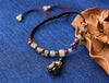 Aqua, purple, and red agate and wood beads Remarkable Quality Adjustable woven rope 8.5” Prepare for compliments