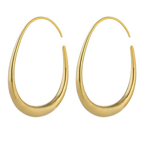 •	18k gold plated copper •	Genius design with no earring backs, simply hook and go •	Light weight for elegant ear comforts all day  •	Prepare for compliments!