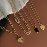 •	Beautiful set of four Multi Layered fun necklaces all in one package •	16” 18” 20” and 22” set of four beautiful irregular shaped chains with gorgeous charms of hearts, diamond links, and a black medallion  •	Fun to wear, trendy, and beautiful to look at... Ware one, two, three, or all four for a fabulous look at work or out for the evening… •	Excellent quality •	Prepare for compliments!