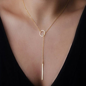 •	Minimalist favorite with gold or silver to choose from or get both •	19” thread closure necklace brilliantly crafted for a strip of beauty •	Trendy style that is fun to wear •	Prepare for compliments