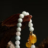 Clean vibrant fresh and fun elegance White Jade Beads, Red Agate or Yellow Agate with a natural white pearl detail trimmed in 14k gold Stunning must have 5mm, stretch for a perfect fit Prepare for compliments!