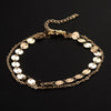 Shimmering gold layered anklet Clean, crisp, and beautiful Minimalist lovers dream with a fresh splash of sparkle Approx. 8.5 to 9” for deluxe ankle comfort Beautifully crafted Often called Sexy Barefoot Sandals or Beach Sandals Prepare for compliments!