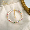 •	Stunning, elegant, and fresh anklet •	Freshwater irregular pearls with fun multicolored beads •	Gorgeously crafted with superb quality •	Approx. 8.5” or 9.5” with a 2” extension for superior comfort •	7-8 mm freshwater pearls •	Superb quality, beautifully crafted with a lobster claw closure •	Prepare for compliments!