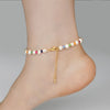 •	Stunning, elegant, and fresh anklet •	Freshwater irregular pearls with fun multicolored beads •	Gorgeously crafted with superb quality •	Approx. 8.5” or 9.5” with a 2” extension for superior comfort •	7-8 mm freshwater pearls •	Superb quality, beautifully crafted with a lobster claw closure •	Prepare for compliments!