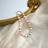 •	Stunning, elegant, and fresh anklet •	Freshwater irregular pearls with fun multicolored beads •	Gorgeously crafted with superb quality •	Approx. 8.5” or 9.5” with a 2” extension for superior comfort •	7-8 mm freshwater pearls •	Superb quality, beautifully crafted with a lobster claw closure •	Prepare for compliments!