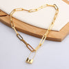 •	This chic Pin Clasp Gold Link Necklace is perfect for work or play •	Unique Pin Clasp that comes in two colors, gold or silver •	Durable, clean, and fun to wear •	Prepare for compliments! 