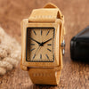 Prepare for compliments with this simple clean Caramel colored rectangle dial Bamboo Watch. Limited Qty. Don’t miss out!  Shop Now