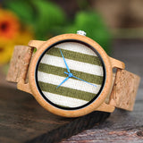 Prepare for questions and compliment sporting this unique fabric faced Cork Band Wood Watch Shop Now