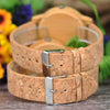 Prepare for questions and compliment sporting this unique fabric faced Cork Band Wood Watch Shop Now